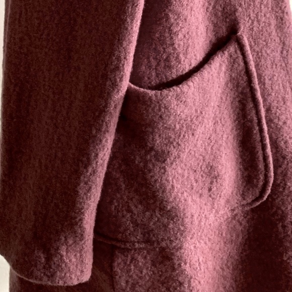 Max Studio Pink Wool Blend Long Line Zip Down Jacket Blazer Size Large - Picture 9 of 12